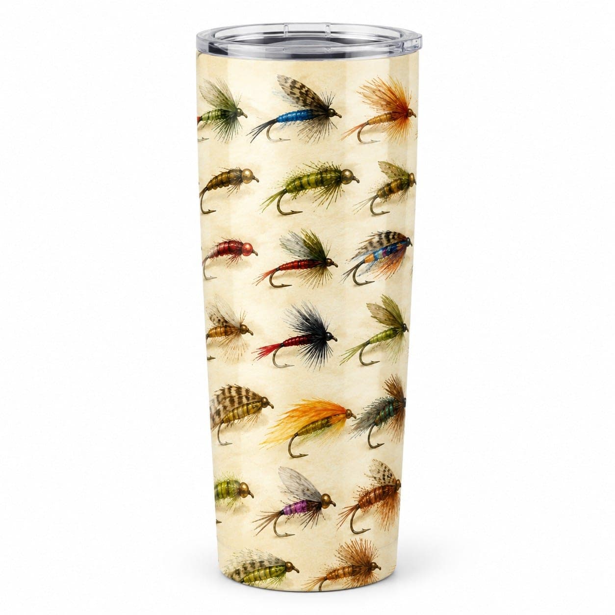 Fly Fishing Flies Watercolor Tumbler – 20 oz Insulated Fly Fisherman Gift